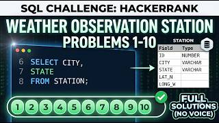 HackerRank SQL Solutions: Weather Observation Station 1 to 10 (Step-by-Step)
