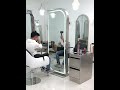 High Quality Double Side Barber Mirror Barber Stations Hair Dressing Salon Mirror With LED Light