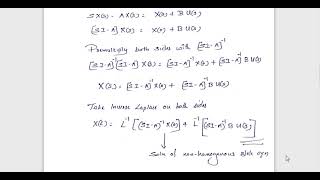 Solution of State Equation using Laplace Transform- Homogenous and Non-Homogenous