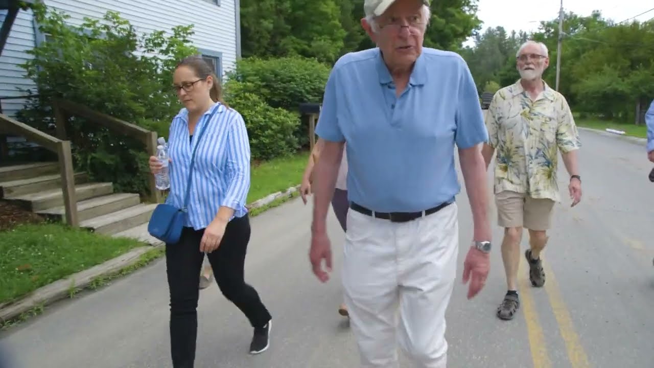 Sens. Sanders and Welch tour 2024 flood damage in Plainfield, Vt.