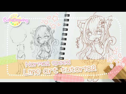 Video [Normal speed] With small tips Drawing Chibi-style Cat... - youtube