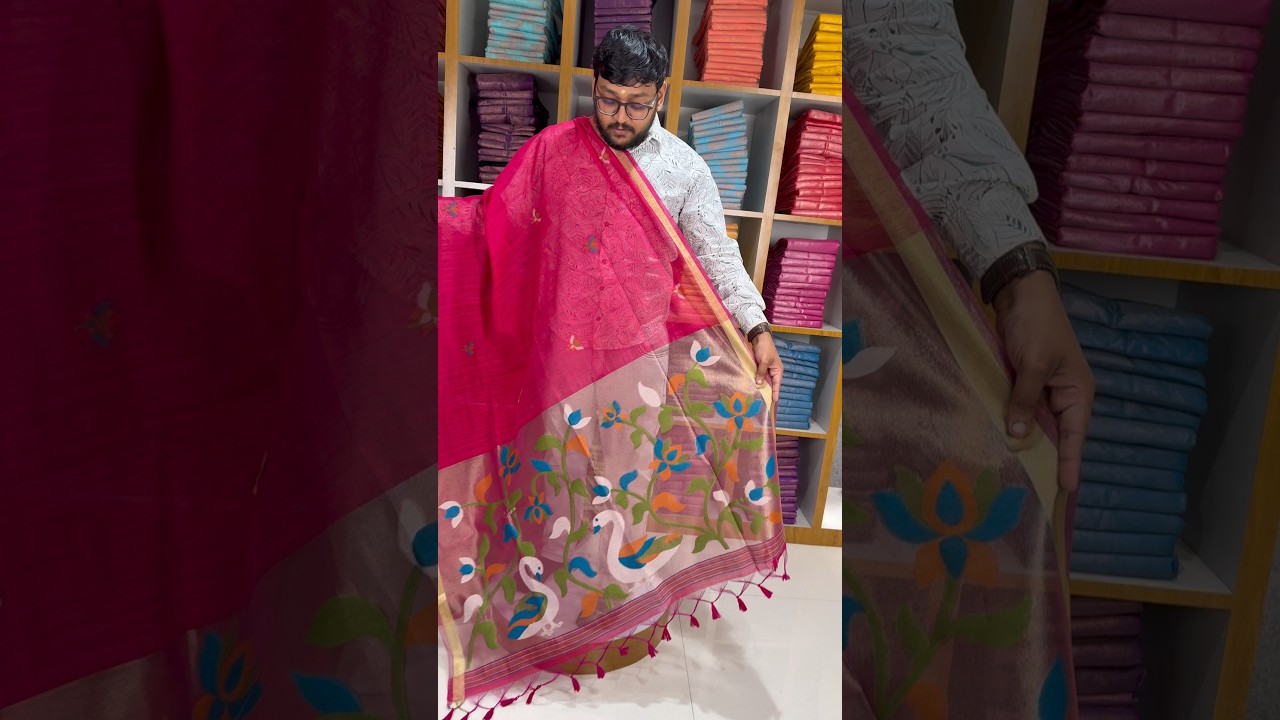 Premium Soft Pure Linen Silk Rajhans Saree