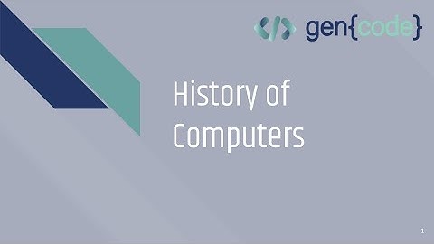 History of Computers