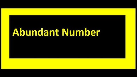Abundant Number Program
