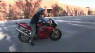 Idiot crashes motorcycle- freakin hilarious