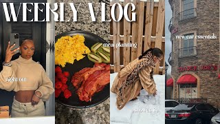 Vlogs: Week In My Life! | Stocking My New Car, Dinner Night Out, Meal Planning, Snow In Atl