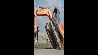 Amazing !! Excavator Unloading From Truck - Funny Video #Shorts