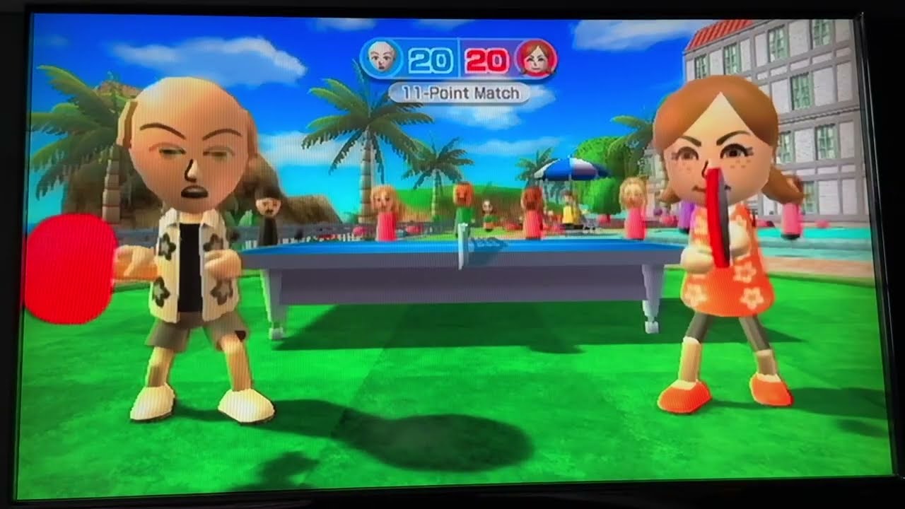 Wii Sports Resort Tying Lucía the Table Tennis champion 