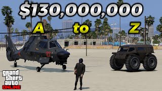 Spending $130,000,000 From A to Z in GTA Online!!! | Spending Spree