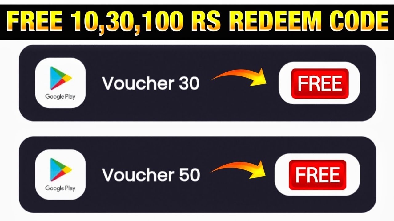 Free ₹10,₹40,₹80,₹100 Google Play Redeem Code For Play Store Free