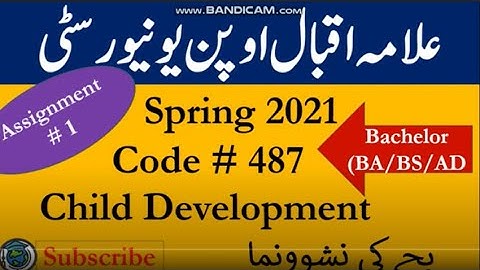 AIOU Code 487 Solved Asignment No.1 Spring  2021 | Subject: Child Development | Level: Bachelor/BA