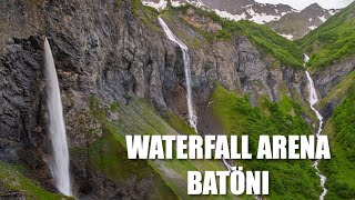 Wasserfall-Arena Batöni - Amazing Swiss Alps Hike with Three Converging Waterfalls