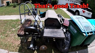 Making extra money trash picking.