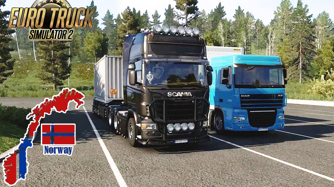 ETS2 DLC Map Scania 2009 RJL Trailar Container Country Norwayئەم جارە لۆری سکانیا و لە وڵاتی نەرویج 