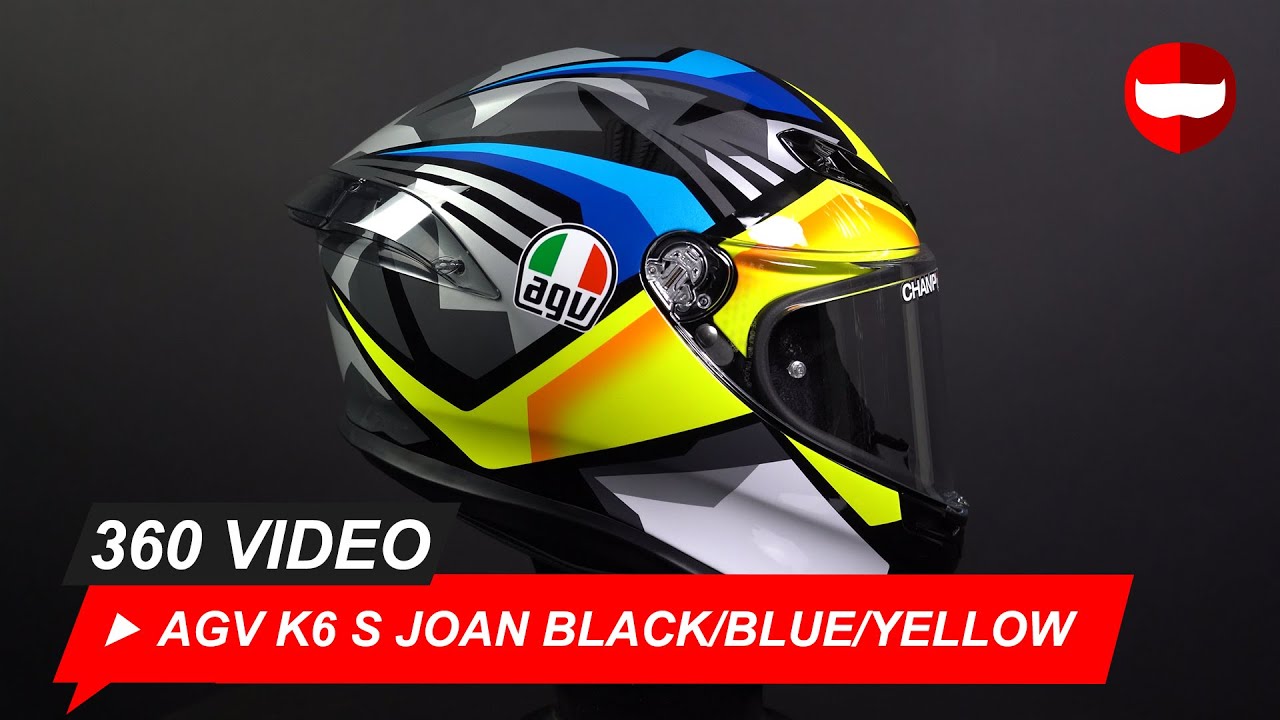AGV K6 S Joan Black/Blue/Yellow - Showcase - YouTube
