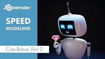 Cute Robot Speed Modeling In Blender. Part 2