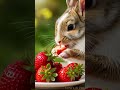 Watching it eat makes all worries disappear ❤️ #shorts #rabbit #strawberry