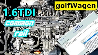 VW Golf 6, 1.6TDI CR camshaft measurement blocks