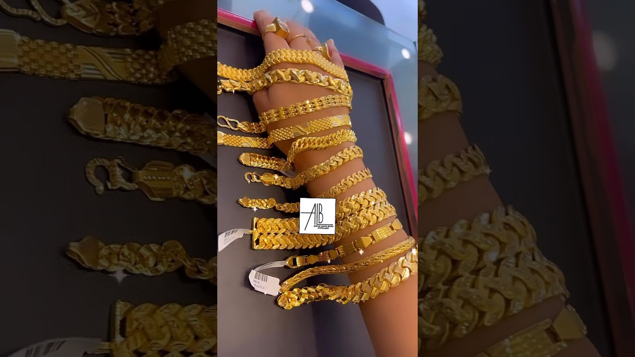 Shop the latest men&rsquo;s gold bracelet designs @AMAN_LAKHI_BABU_JEWELLERS #gold #men #bracelet #trend