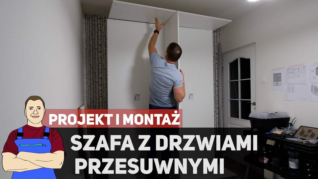 Montaż szafy z drzwiami przesuwnymi - projekt i składanie - YouTube