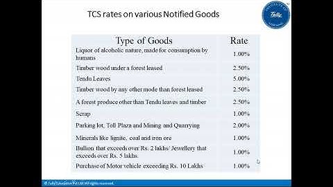 Implementation of TCS in Tally.ERP 9