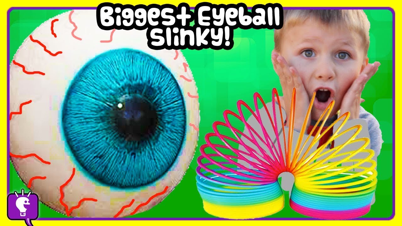 BIGGEST SLINKY EGG Compilation! Eyeball Egg + Thomas Train Fun HobbyKidsTV