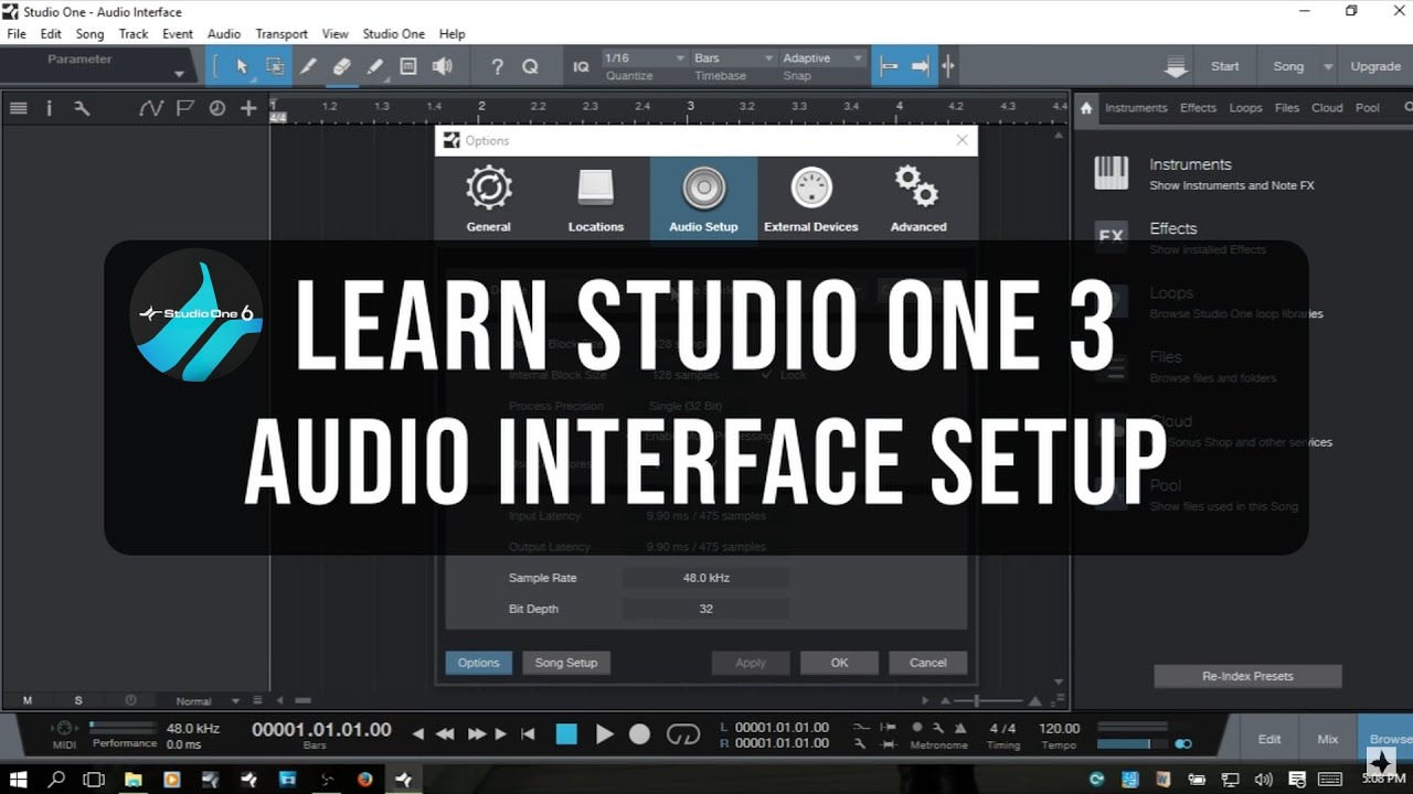 Learn Studio One 3  Audio Device Setup   In Depth