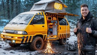 Построил ВНЕДОРОЖНЫЙ ДОМ НА КОЛЕСАХ для ЗИМОВКИ в ЛЕСУ!