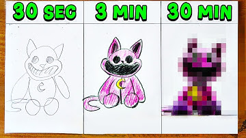 Drawing CATNAP in 30 sec, 3 min, 30 min | Poppy Playtime Chapter 3