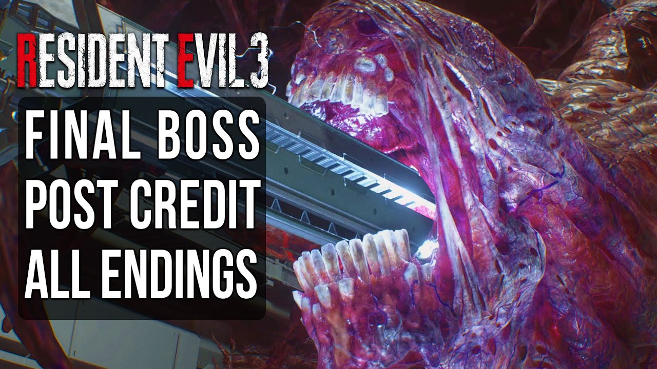 RESIDENT EVIL 3 REMAKE ENDING - Nemesis Final Boss Fight - All Endings - Post Credit Scene RE3 2020