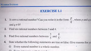 9th (NCERT) Mathematics-NUMBER SYSTEMS CHAPTER-1 EXERCISE- 1.1 (Solution) | Pathshala (Hindi)