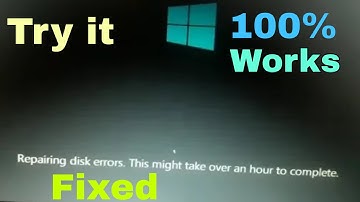 Repairing disk errors.this might take over an hour to complete | problem solved for me