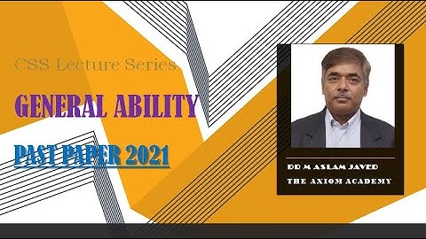 CSS | GSA Past Paper 2021 | Ability Part | Complete