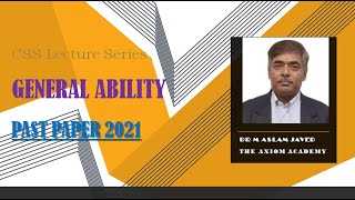 CSS | GSA Past Paper 2021 | Ability Part | Complete