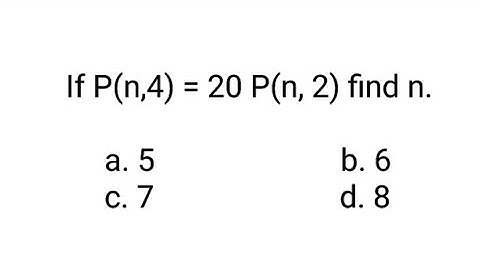 Permutation and Combination - Linear Permutation - MCQ - If P(n,4) = 20 P(n, 2) find n.