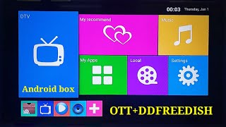 Android smart tv box + DD.FREE.DISH SET TOP BOX UNBOXING 4K DDFREEDISH+OTT APP DVBT2/DVBS2 Profile