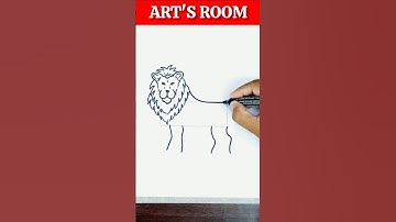 Lion Drawing Easy Step By Step | Easy Lion Drawing For Beginners #shorts #artsroom