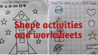 Shapes worksheets and activities for Pre-K,Nursery, LKG,UKG, Kindergarten