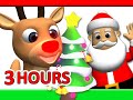 "Kids Christmas Songs" 3 Hours | Rudolf, Santa Claus, Frosty & More, Children Busy Beavers