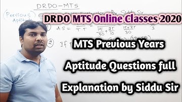 MTS previous aptitude | drdo mts previous year question paper in english | DRDO mts online classes
