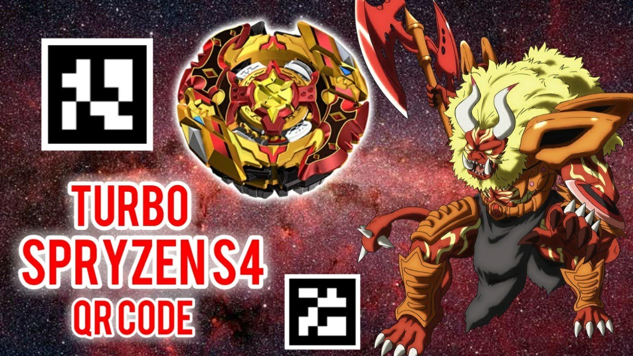 TURBO SPRYZEN S4 QR CODE + ALL SPRYZENS BEYBLADE BURST TURBO APP QR CODES 