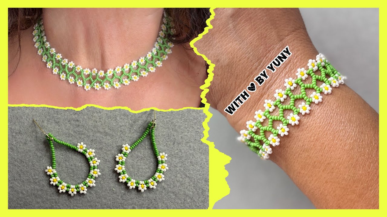 BISUTERIA FACIL Pulsera o collar de Flores complemento para Los aretes #bisuteriafacil #diy 
