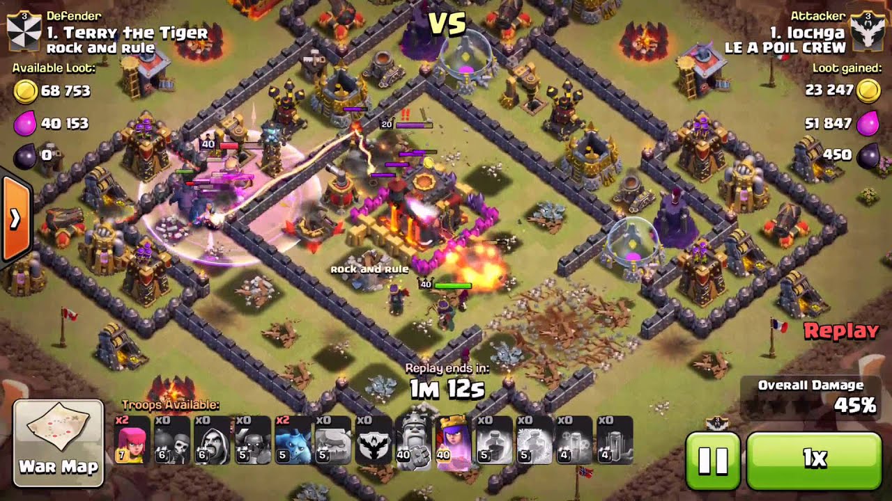 Clash of Clans: Max Earthquake vs Max TH10