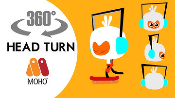 HEAD TURN Animation TUTORIAL | Cómo animar un Giro de cabeza | Animate a 360 head rotate in MOHO