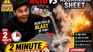 Simple experiment with acid and aluminium sheet For school science project 