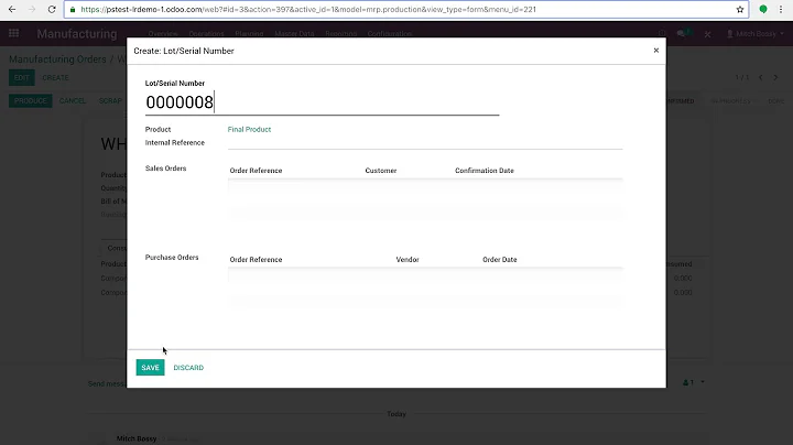 Odoo V12   Manufacturing Traceability