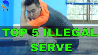 Top 5 illegal serves ping pong