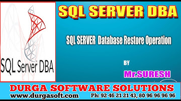 SQLServer Database Restore operation