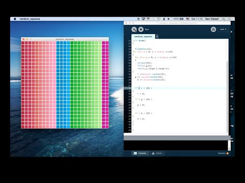 Processing: Basic Grid of Random Squares Test