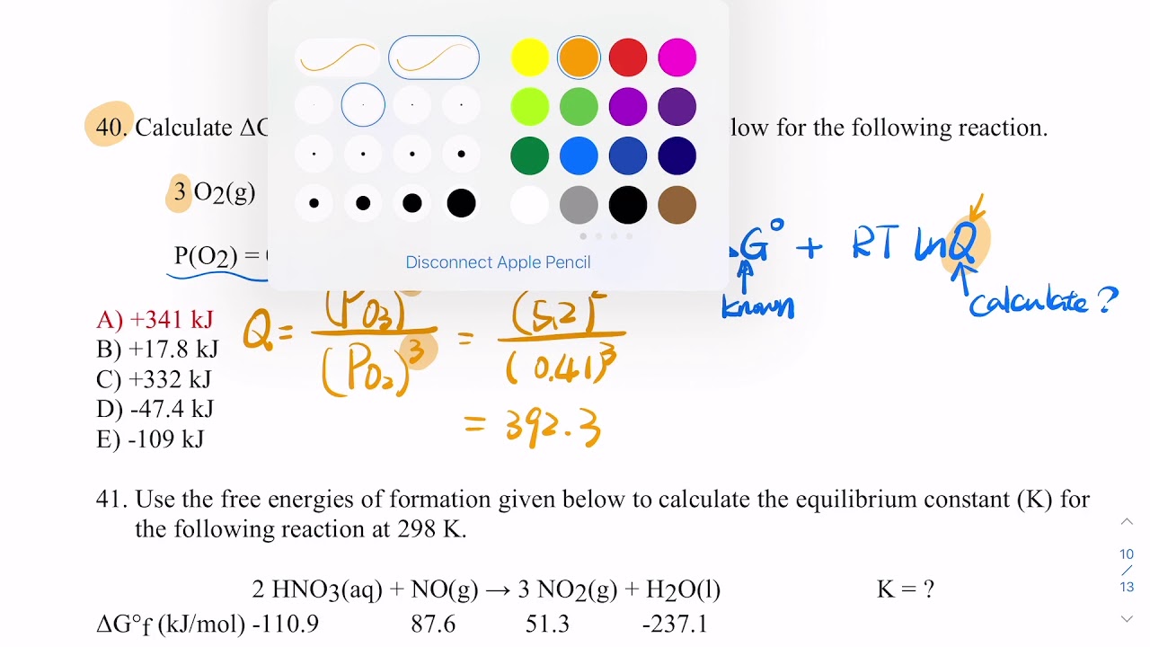 Calculate Q then Calculate Gibbs Free Energy YouTube
